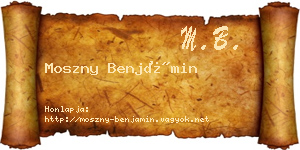 Moszny Benjámin névjegykártya